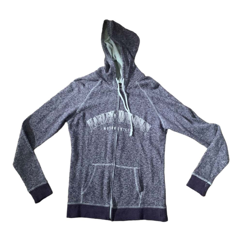 Harley Davidson women's small purple zip up hoodie bike